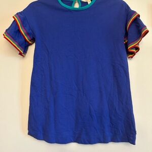 Matilda Jane Blue Dress with Rainbow Accents